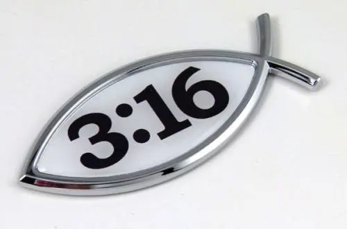 Car Chrome Decals Cbfsh-316 John 3:16 Christian Jesus Fish Car Bike Auto Chrome Emblem Decal Sticker 1