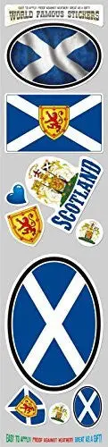 Car Chrome Decals Sts-Scot Scotland 10 Stickers Set Flag Scottish Decal Bumper Stiker Car Auto Bike Laptop 1