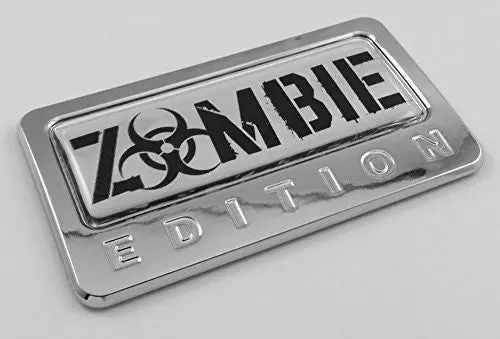 Car Chrome Decals Cbedi-Zombie Zombie Edition Chrome Emblem With Domed Decal Car Auto Motorcycle Bike Badge 1