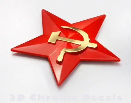 Ussr Emblem, Soviet Union Symbol Star Car Decal Label With Hammer And Sickle 1