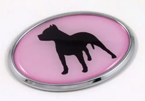 Pit Bull Dog Pink Breeds 3D Chrome Emblem Pet Decal Car Auto Bike Truck Sticker 1