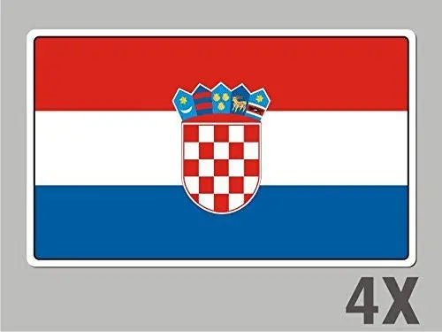 4 Croatia Stickers Flag Decal Bumper Car Bike Emblem Vinyl Fl013 1