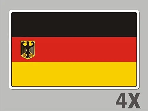 4 Germany Deutchland Stickers Flag Decal Bumper Car Bike Emblem Vinyl Fl021 1