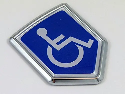 Handicapped Decal Car Chrome Emblem Sticker Badge Sign Crest Bike Auto 1