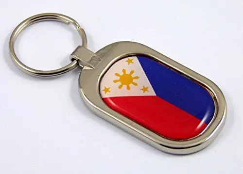 Philippines Flag Key Chain Metal Chrome Plated Keychain Key Fob Keyfob 1