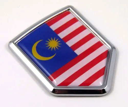 Malaysia Flag Car Chrome Emblem Malaysian Crest Decal 3D Sticker 1