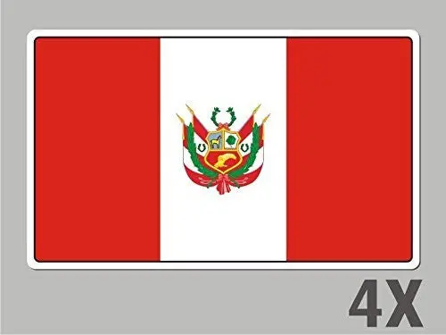 4 Peru Peruvian Stickers Flag Decal Bumper Car Bike Laptop .. Emblem Vinyl Fl047 1