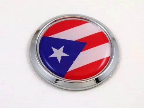 Puerto Rico Round Decal Flag Car Chrome Emblem 3D Sticker Bumper Badge 1