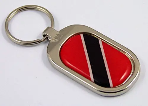 Trinidad And Tobago Flag Key Chain Metal Chrome Plated Keychain Key Fob Keyfob 1