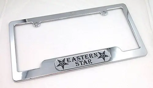 Car Chrome Decals Lpfc-East Eastern Star,Order Of, Fraternal Masonic Chrome License Plate Frame Plate Holder 1
