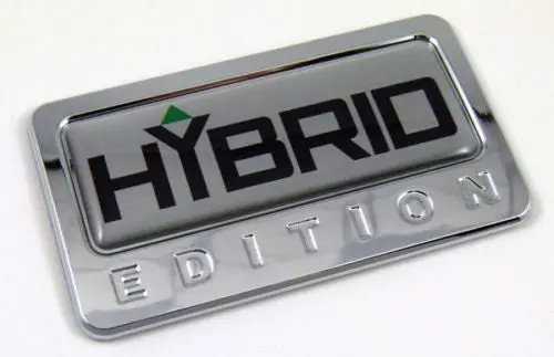 Car Chrome Decals Cbedi-Hybr Hybrid Custom Edition Chrome Emblem With Domed Decal Car Auto Bike Badge 1