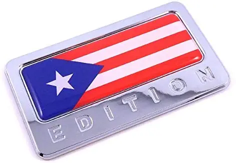 Puerto Rico Edition Chrome Emblem Puerto Rican Flag 3D Decal Car Bike Badge 1