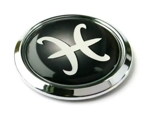 Pices Zodiac Symbol Chrome Emblem Car Bike Decal Badge 3D Sticker 1