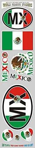 Car Chrome Decals Sts-Mx Mexico 9 Stickers Set Flag Mexican Decal Bumper Stiker Car Auto Bike Laptop 1