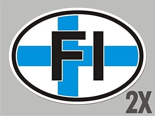 2 Finland Fi Finish Oval Stickers Flag Decal Bumper Car Bike Emblem Vinyl Cl018 1