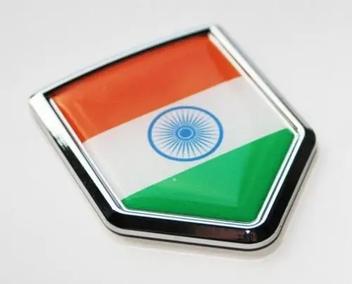 India Indian Flag Decal Car Chrome Emblem Sticker Decal Badge 3D 1