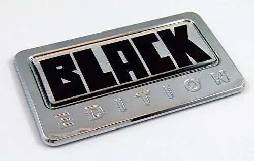 Car Chrome Decals Cbedi-Blk Black Edition Chrome Emblem With Domed Decal Car Auto Bike Badge Motorcycle 1