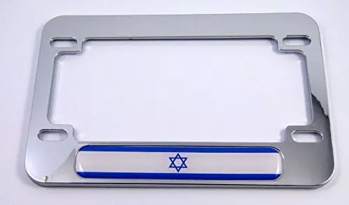 Israel Israeli Flag Motorcycle Bike Abs Chrome Plated License Plate Frame 1