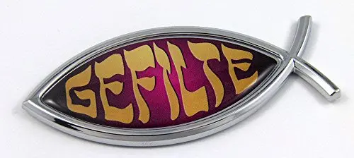 Gefilte Fish Jesus Fish Ichthus Pisces Car Chrome Emblem Decal 3D Sticker 1