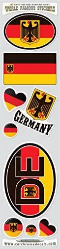 Car Chrome Decals Sts-German Germany 9 Stickers Set German Deutschland Flag Decals Bumper Stiker Car Auto Bike Laptop 1
