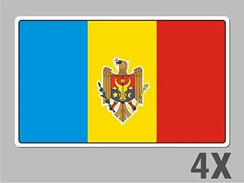 4 Moldova Stickers Flag Decal Bumper Car Bike Laptop .. Emblem Vinyl Fl043 1