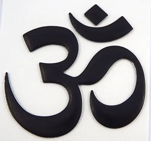 Aum Om Yoga Black Decal Emblem 3D Sticker For Car Bike 2.5" Flexible 1