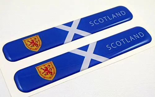 Scotland Scotish Flag Domed Decal Emblem Resin Car Stickers 5"X 0.82" 2Pc. 1