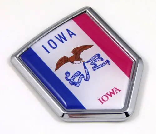 Iowa Ia Usa State Flag Car Chrome Emblem Decal Sticker Bike Laptop Boat 3Dd Sticker Badge 1