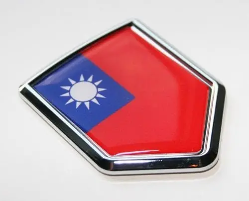Taiwan Taiwanese Flag Decal Car Chrome Emblem Sticker 1