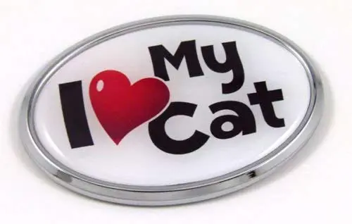 I Love My Cat Cats Chrome Emblem Pets Decal Car Auto Bike Truck Sticker 1