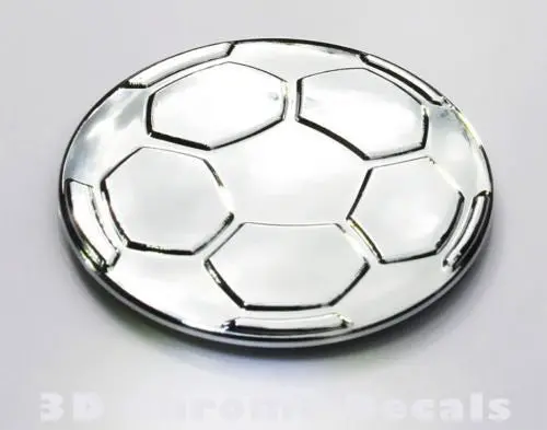 Soccer Ball Car Auto Bike 3D Chrome Decal Sticker 1