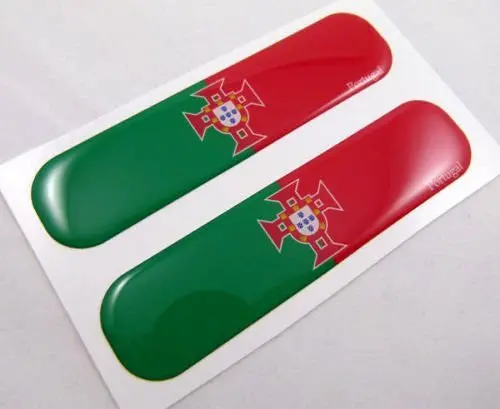 Portugal Portugese Flag Domed Decal Emblem Car Flexible Sticker 5"Set Of 2 1