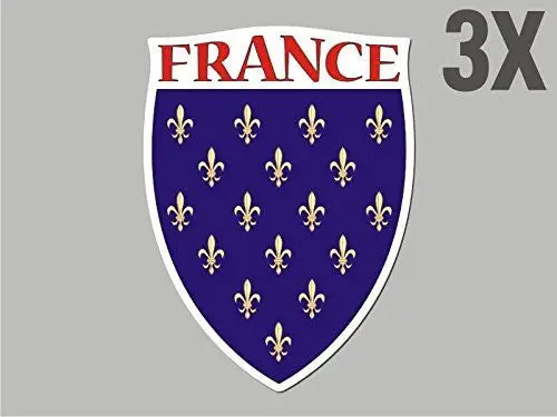 3 France Shaped Stickers Flag Crest Decal Bumper Car Bike Emblem Vinyl Cn015 1