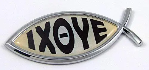 Ixoye Jesus Fish Ichthus Pisces Car Bike Chrome Emblem Decal Sticker Christian 1