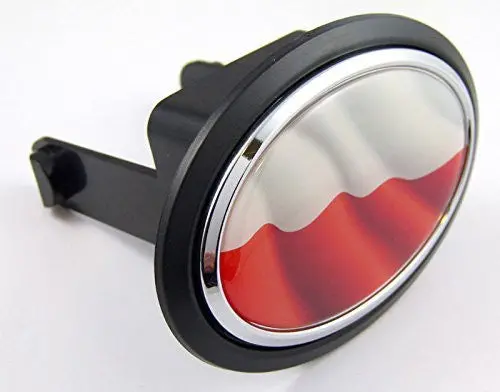 Poland Polski Flag Hitch Cover Cap 2" Receiver Black With Chrome & Dome 1