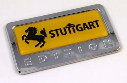 Stuttgart Edition Chrome Emblem With Domed Decal Car Auto Badge 1