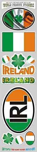 Car Chrome Decals Sts-Irl Ireland Irish 10 Stickers Set Flag Decal Bumper Stiker Car Auto Bike Laptop 1