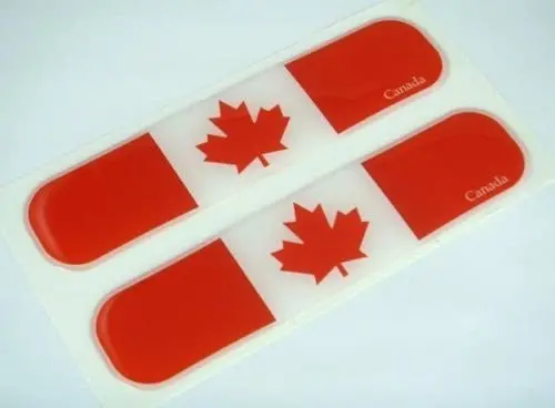 Canada Canadian Flag Domed Decal Emblem Car Flexible Sticker 5" Set Of 2 1
