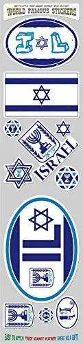 Car Chrome Decals Sts-Il Israel 11 Stickers Set Flag Israeli Decal Bumper Stiker Car Auto Bike Laptop 1