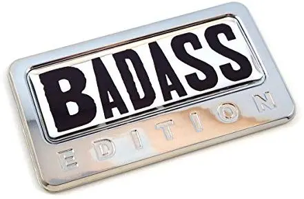 Badass Edition Chrome Emblem With Domed Decal Car Auto Motorcycle Bike Badge 1