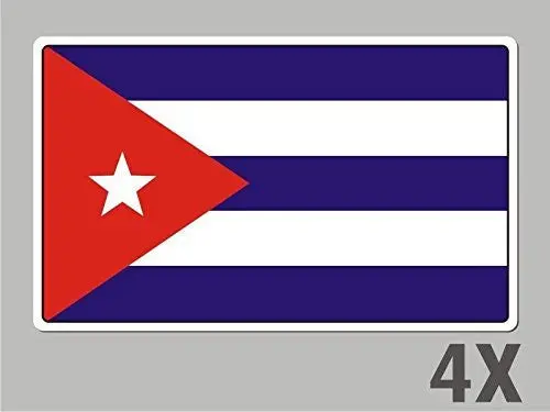 4 Cuba Cuban Stickers Flag Decal Bumper Car Bike Emblem Vinyl Fl016 1