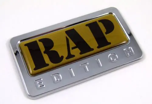 Rap Gold Special Edition Chrome Emblem With Domed Decal Car Bike Auto Badge 3D 1