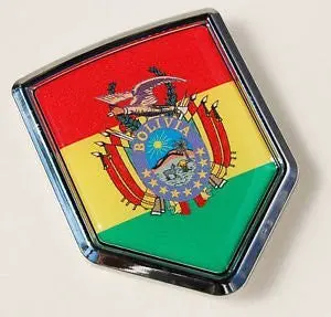 Bolivia Flag Bolivian Car Chrome Emblem Decal Sticker 1