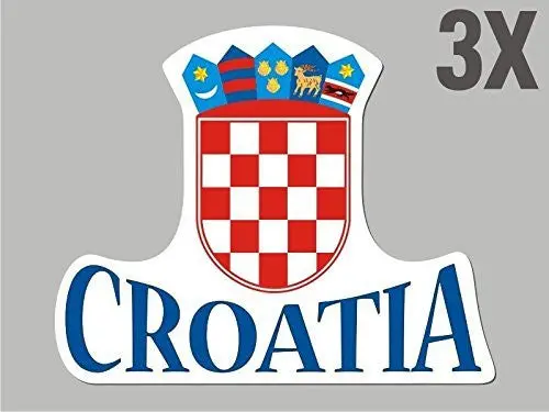 3 Croatia Shapes Stickers Flag Crest Decal Bumper Car Bike Emblem Vinyl Cn007 1