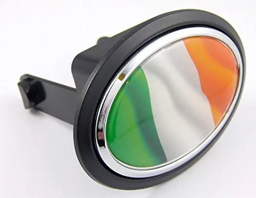 Ireland Irish Flag Hitch Cover Cap 2" Receiver Black With Chrome & Dome 1
