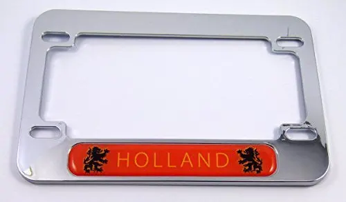 Holland Flag Motorcycle Bike Abs Chrome Plated License Plate Frame Netherlands 1