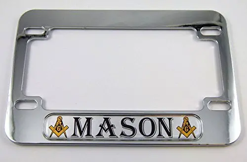 Mason Masonic Motorcycle Bike Abs Chrome Plated License Plate Frame Freemasonry 1