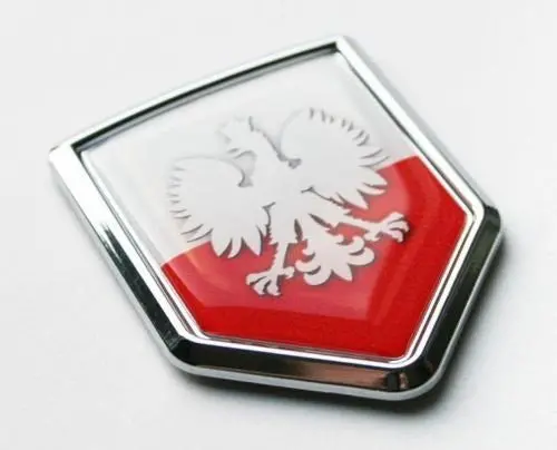 Car Chrome Decals Cbshd168w Poland White Eagle Flag Decal Car Chrome Emblem Sticker Polish Polska 1
