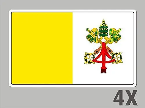 4 Vatican Stickers Flag Decal Bumper Car Bike Emblem Vinyl Fl079 1
