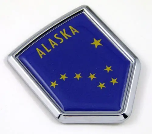 Alaska Ak Usa State Flag Car Chrome Emblem Decal Sticker Bike Laptop Boat 3Dd Sticker Badge 1